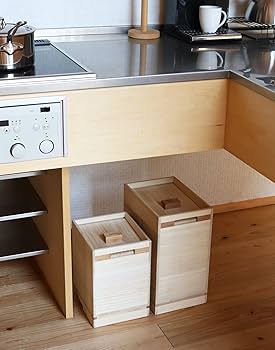 Amazon｜増田桐箱店 桐の米びつ キャスター付 10kg 桐の米びつ
